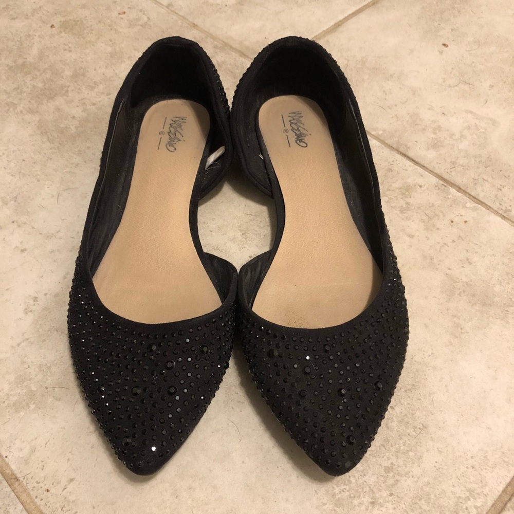 Mossimo black rhinestone studded flats
